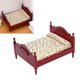 thumbnail image 3 of Muebles de casa de muñecas en miniatura Casa de muñecas de madera Muebles de cama doble de madera rojo, 3 of 8