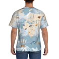 thumbnail image 2 of Rocae Animals Travel World Map for Men's Moisture-Wicking Crew Tee - T-Shirt for Sports, Outdoor Activities, and Casual Wear, 2 of 9
