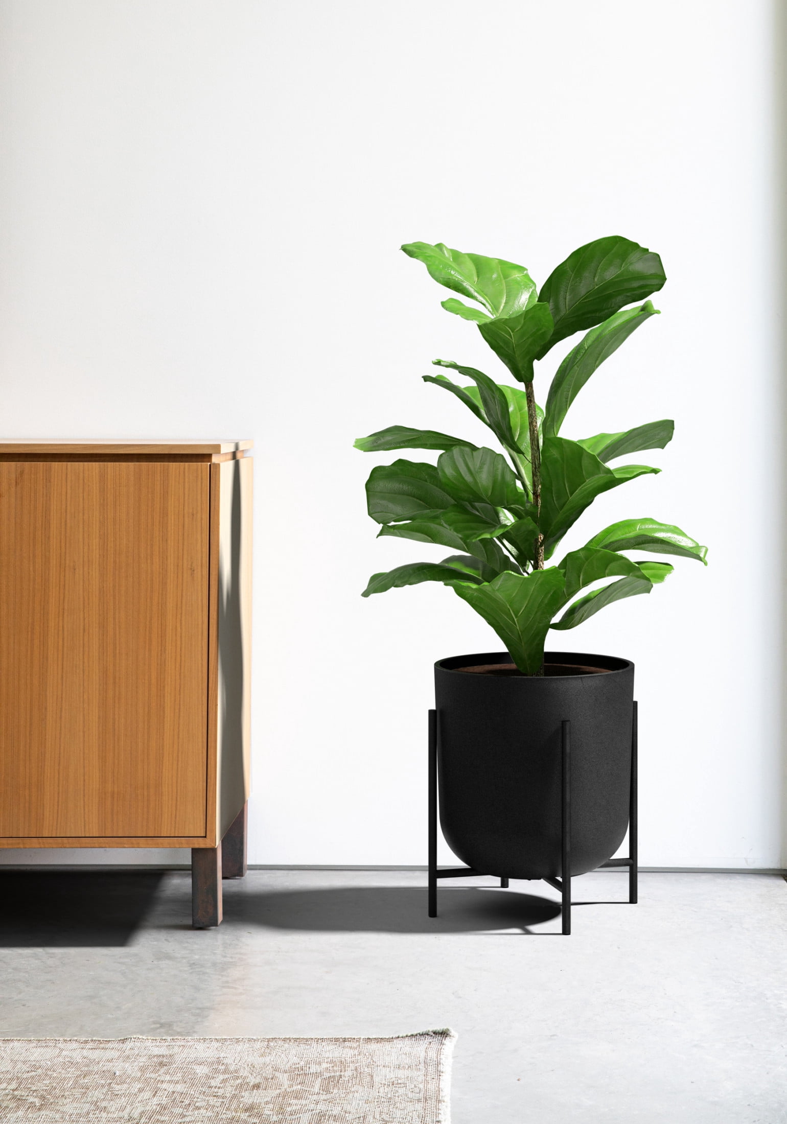 Veradek Mason Series Raised Kona 15" Plastic-Stone Planter with Stand - (Black/1 Pack)