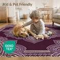 thumbnail image 4 of ODIKA 8'x10' Washable Area Rug Durable, Non-Slip Plum Interlocking Purple Dot Detail Centerpiece Fuzzy Tonal for Living Room, Under Sectional, Family, 4 of 7