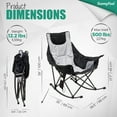 thumbnail image 3 of SunnyFeel Heated Camping Rocking Chair for Adults, Oversized Padded Recliner Folding Camping Chairs Patio Rocker (2 Pack Gray), 3 of 7