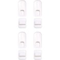 thumbnail image 1 of Gancho para soporte de control remoto, 4 juegos de ganchos de plástico blanco adhesivos para almacenamiento en la pared, 1 of 3