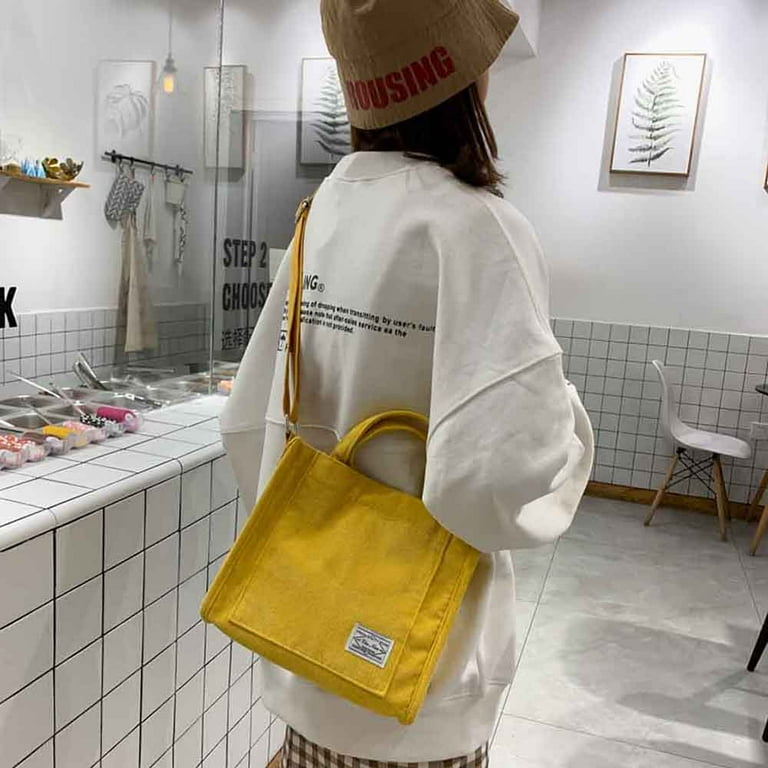 Plain canvas top crossbody bag