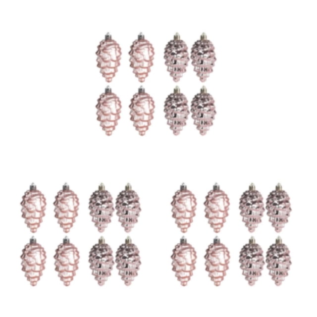 Guardoinrt 8pieces Add Festive Touch With Pine Cones Pendant For Tree Decoration Plastic Pine Tree Hanging ABS Plastic Pine Cones Rose Gold 3Set