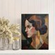 thumbnail image 2 of Qisvanset 12x16 Inch Ostrich Portrait Abstract Canvas Print Wall Art, 2 of 5
