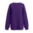 thumbnail image 3 of Xcmzpl Sweatshirts for Women Plus Size Solid Color Round Neck Sweatshirt Athletic Pullover Tops Work Long Sleeve Shirts Early Fall Fashion, 3 of 4