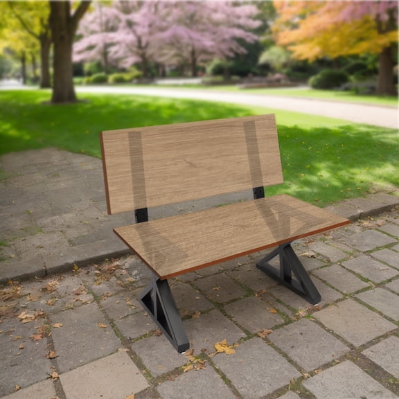 2pcs Black Iron 15.7*3.1*17.7" Herringbone Bench Legs With Backrest Frame Bearing 200kg Bench Feet