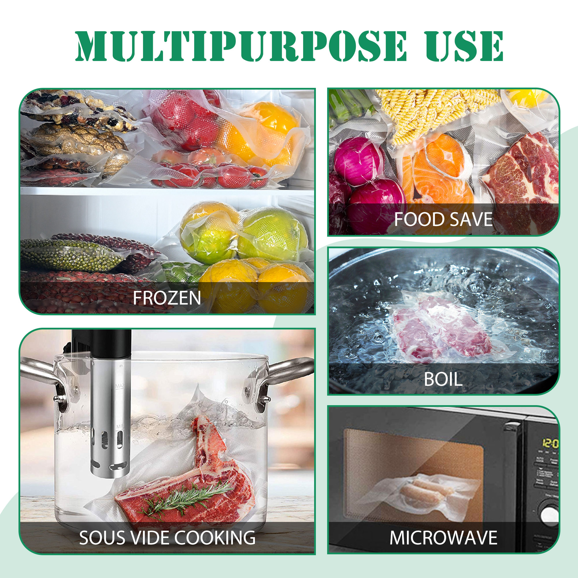 Cubepoint 150-Count Vacuum Sealer Bags, 8" x 12" photo 7