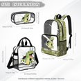 thumbnail image 4 of Kuiaobaty 3 Piece Clear Backpack and Lunch Bag Set for Boys 8-12 Hole Dinosaur Print Backpack and Pencil Case See Through PVC Bookbag with Lunch Box for School, 4 of 5