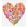 thumbnail image 3 of Ambesonne Spring Shower Curtain, Hippie Floral Heart Sign, 69"Wx84"L, Multicolor, 3 of 5