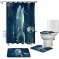 thumbnail image 2 of FMSHPON Mermaid 4 Piece Bathroom Set Shower Curtain Bath Rug Contour Mat and Toilet Lid Cover, 2 of 7