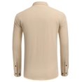 thumbnail image 3 of COOFANDY Men's Casual Shirt Long Sleeve Casual Button Down Shirt for Men Summer Beach Wedding Shirt Khaki XXXL, 3 of 4