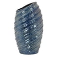 thumbnail image 2 of Jarrón Benzara Avery en espiral de cerámica azul 43 cm, 2 of 5