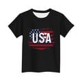 thumbnail image 5 of Afuyipoi Boys Graphic Tees （for 3-15） American Flag Graphic Independence Day Celebration Crew Neck Short Sleeve Summer Tshirt for Kids Black Size 5, 5 of 6