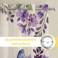 thumbnail image 6 of Purple Flowers Kitchen Curtains Window Panels, Butterfly Spring Floral Rustic Farmhouse Insulated Window Treatment Curtain, Grommet Curtains for Bedroom/Living Room/Bathroom, 2 Piece 52"Wx63"L, 6 of 8