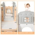 thumbnail image 6 of 8 in 1 Toddler Slide Indoor Playground, Indoor Slide Toddler Playset for Toddlers 1-3, Kids Outdoor Playground with Slide, Basketball Hoop, Climber, Crawling Tunnel, Telescope, Pink & Grey, 6 of 9