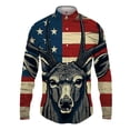 thumbnail image 5 of Camisa con solapa de animal para hombre y mujer, con estampado 3D de alce, informal, de manga larga, con botones, ropa de calle de gran tamaño, unisex, 5 of 5
