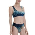 thumbnail image 2 of Daiia White Jellyfish Dansing in the Ocean printed 2 piece Swimsuit Bikinis for Women High Waisted Racerback Bathing Suits Summer Tummy Control Scoop Neck Swimwear-Large, 2 of 8