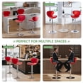 thumbnail image 4 of Adjustable Swivel Bar Stools Set of 2 , Modern PU Leather Upholstered Bar Chairs with Chrome Base for Kitchen Island, Dining Room, Pub, Counter (Red), 4 of 10