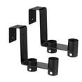 thumbnail image 1 of 2 Pcs Pool Fence Hooks, Pool Tool Organizer, for Hanging Pool Cleaning Accessory, Pool Pole,Brush, Leaf Skimmer Net (Black,Excluding screws), 1 of 5