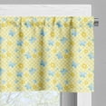 thumbnail image 3 of Ambesonne Checkered Valance Pack of 2, Daisy Butterfly, 42"X12", Pale Blue Pale Blue, 3 of 5