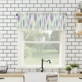 thumbnail image 4 of Curtain Valances for Windows, Retro Mid-Century Geometry Beige Purple Teal Diamond Pattern Rod Pocket Valance Window Treatments Short Curtains for Kitchen Bathroom Living Room 54 x 18 Inches, 1 Panel, 4 of 6