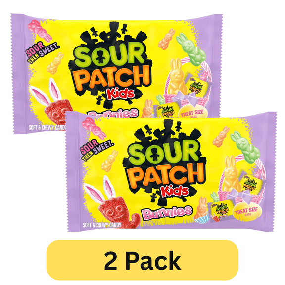 Sour Patch Kids Bunnies Treat Size Bags, 7.93 oz, Pack of 2