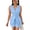 Blue, variant on Joernso Women's Summer 2 Piece Outfits Sleeveless V Neck Button Down Vest Top Lace-up Shorts Set Casual Office Lady Business Suit