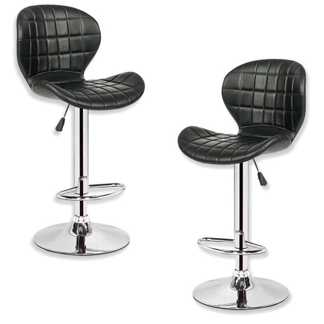 Jessar - Tabouret Pivotant Réglable de la Collection Supérieure, Lot de 2, Noir