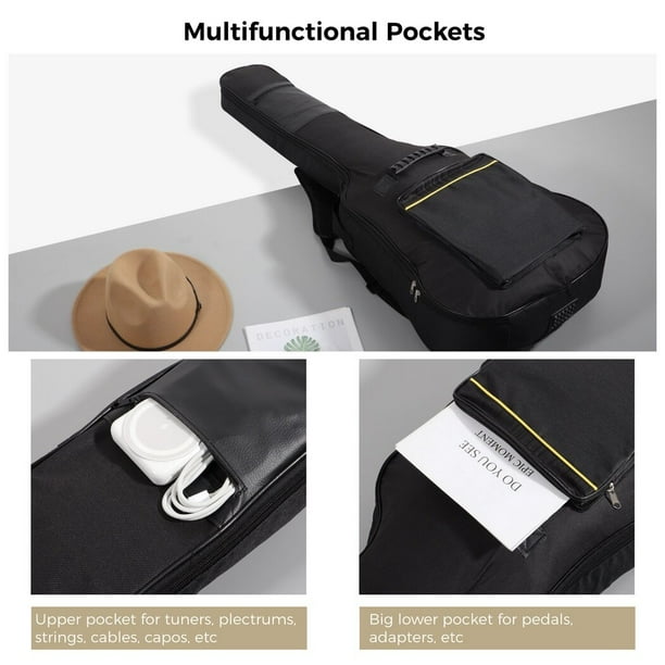 2 Pcs Guitar Accessory Kit 40 41 Inch Guitar Gig Bag with Adjustable Guitar Strap for Yamaha FS800 Shockproof Padded Acoustic Classical Guitar Carry