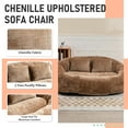 thumbnail image 4 of MOONMISS Chenille Durable Comfort Lounger High Back Bean Bag loveseat Lazy Sofa-Coffee, 4 of 8