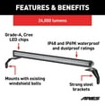 thumbnail image 2 of ARIES 1501306 50-Inch LED Light Bar for Jeep Wrangler JL, Gladiator, Windshield Brackets, 24,000-Lumen Combo Beam Fits select: 2019 JEEP WRANGLER UNLIMITED, 2021 JEEP WRANGLER UNLIMITED SPORT, 2 of 6