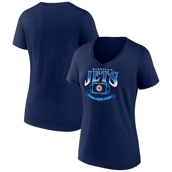Women's Navy Winnipeg Jets Slapshot V-Neck T-Shirt