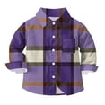 thumbnail image 6 of MKOSPLRT Toddler Baby Boys Girls Plaid Shirts 6M-8Y Long Sleeve Lapel Button Down Shirt Color Block Fall T Shirts Back to School Clothes, 6 of 10
