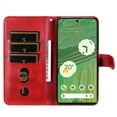 thumbnail image 6 of SaniMore Case for Google Pixel 7 6.3" 2022, Zipper Wallet Pocket Caed Slots Retro PU Leather Shockproof Drop-proof Flip Kickstand All-around Protective Shell for Google Pixel 7, Red, 6 of 12
