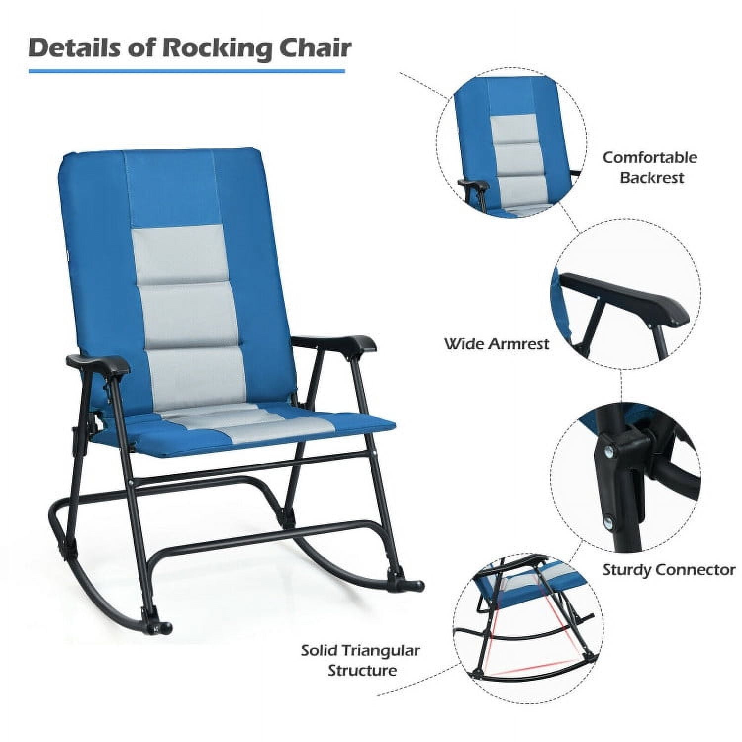 Aimee Lii Outdoor Zero Gravity Folding Lounge Rocker, Comfortable, Blue Aimee Lii Outdoor Zero Gravity Folding Lounge Rocker, Comfortable, Blue