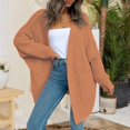 thumbnail image 2 of Yokua Women's Open Front Waffle Knit Cardigan Chunky Knit Sweater Long Sleeve Cozy Knit Outerwear Cute Baggy Coats Warm Tops, 2 of 7