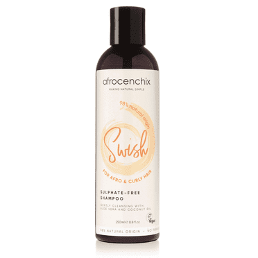 Afrocenchix Swish - Sulphate-Free Shampoo with Aloe Vera and Coconut Oil for Curly and Afro Hair, 250ml