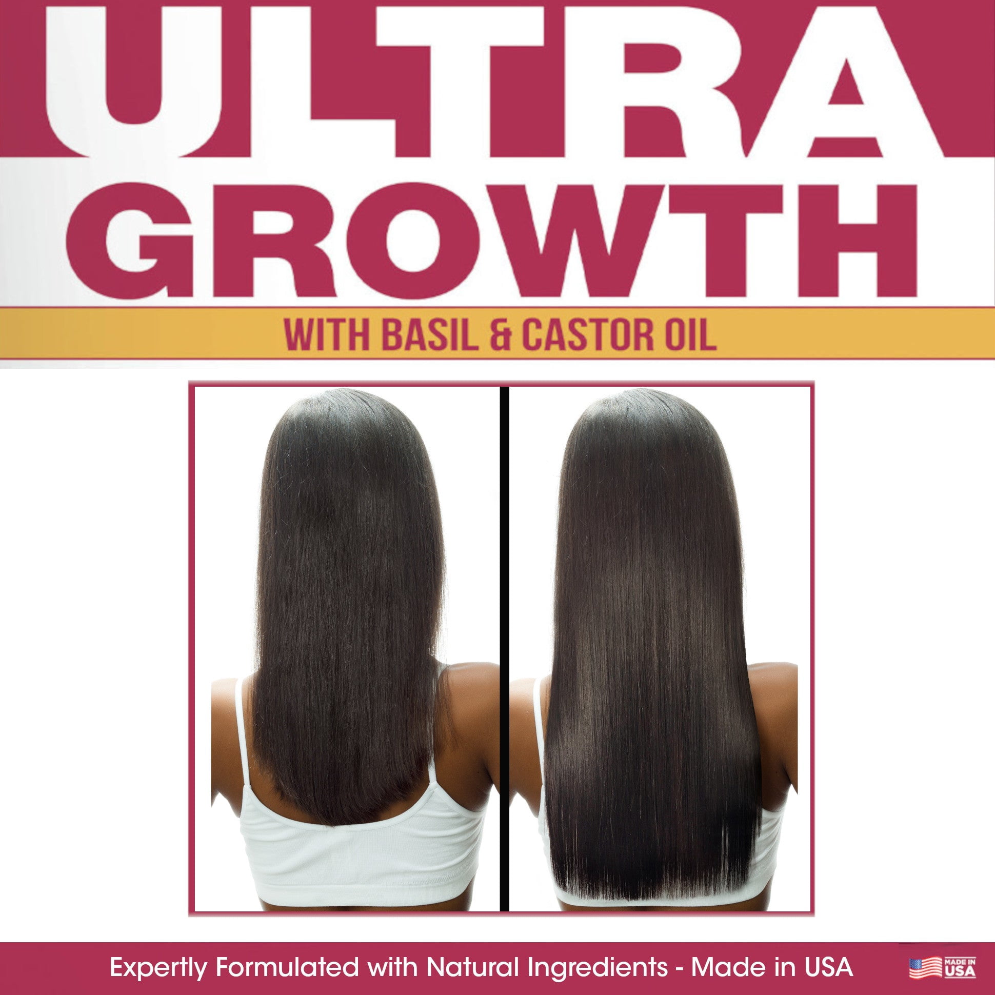 (2 pack) Difeel Ultra Growth Basil & Castor Leave In Conditioning Spray, Hair Loss Treatment Mist, 6 oz