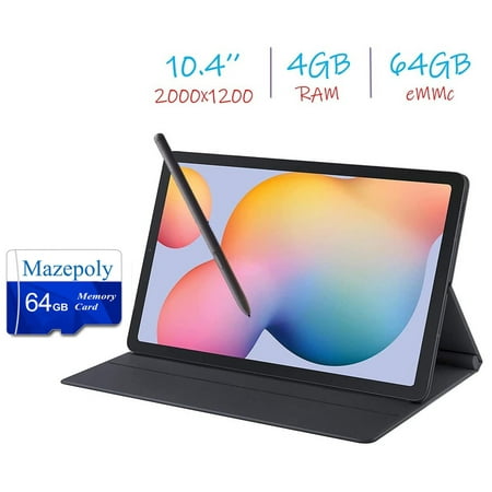 Samsung Galaxy Tab S6 Lite 10.4'' (2000x1200) WiFi Tablet Bundle, Exynos 9610, 4GB RAM, 64GB Storage, Bluetooth, Front & Rear Camera, Android 10, S Pen, Tablet Cover with Mazepoly Accessories