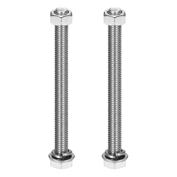 M10 x 120mm 304 Stainless Steel Hex Head Screws Bolts, Nuts, Flat & Lock Washers Assortment Kit, 2 Sets