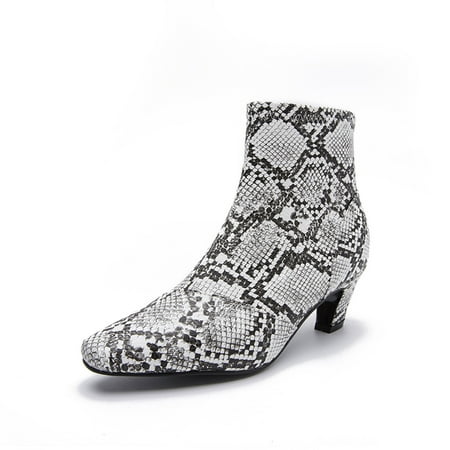 

Valentine s Day Deals!2022 VEKDONE Women s Shoes Fashion Solid Color Snake Pattern Comfortable Zipper High Heel Fine Heels Boots