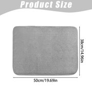FXMLRLK 1 Pack Microfiber Dish Drying Mat, Absorbent Kitchen Counter Mat, Dish Drying Pad for Dishes, Utensils, Pots and Pans,14.96 x 19.69 Light Gray