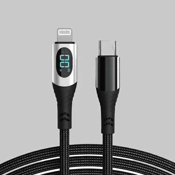 LED 6.5ft TypeC to 'Lightning' Charging Cable, 100W