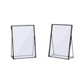 thumbnail image 1 of Abbracc 2 Pieces Vintage Brass and Glass, Metal Floating Desk Photo, 1 of 8