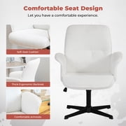 Homy Casa Criss Cross Office Chair, Vanity Makeup Desk Chair for Bedroom, Office, Apartment, Beige