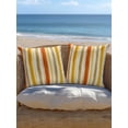 thumbnail image 5 of Outdoor Pillows Waterproof, Orange Yellow Stripe Bedding Throw Pillows with Insert for Couch Sofa Bed, Fall Farmhouse Modern Abstract 16x16 Inch Pillowcases Decorative Camping Patio Pillow Set of 2, 5 of 8