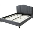 thumbnail image 1 of ACME Giada Channel-Tufted Fabric Eastern King Platform Bed in Charcoal, 1 of 7