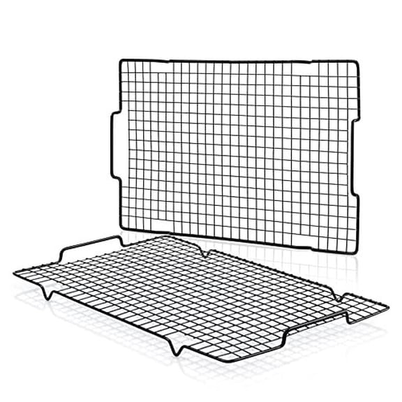 2 Pack Nonstick Wire Baking Rack with Handle, 16" x 10", for Cooking, Roasting