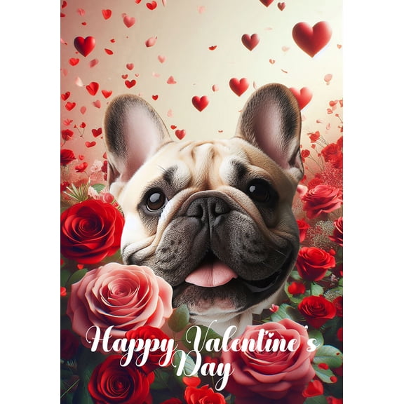 French Bulldog Cream - Best of Breed Valentines Day Outdoor Garden Flag 12" x 17" Mailbox Flag Dog Flag